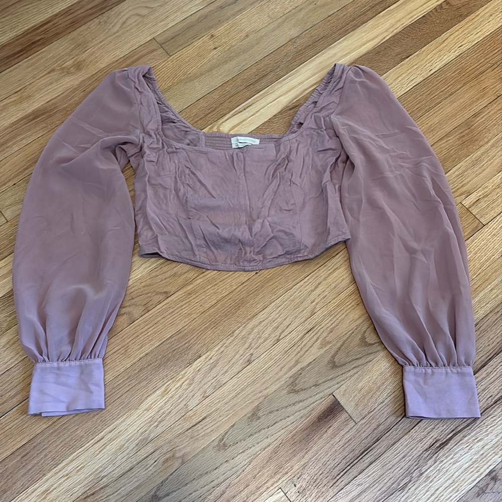 Ruffle sleeve blouse urban outfitters size S
